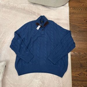 New polo ralph lauren Cable-Knit silk cashmere Quarter-Zip Sweater